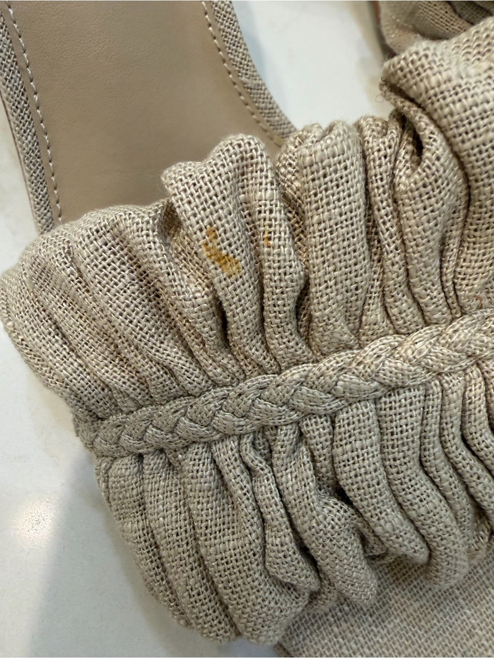 Sam Edelman Beige Ruffle Slide Mules - Picture 6 of 6